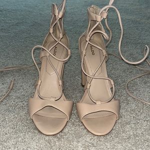 Good condition aldo lace up heels